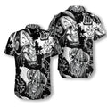 Seamless Pattern Skull In Viking Helmets Hawaiian Shirt