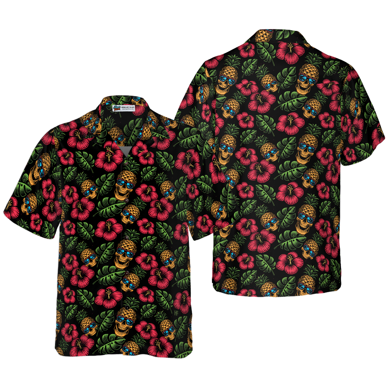 Skulls And Pineapples Seamless Pattern Hawaiian Shirt