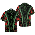 Hyperfavor Christmas Hawaiian Shirts, Chritmas Violin Music Pattern Shirt Short Sleeve, Christmas Shirt Idea Gift For Men And Women
