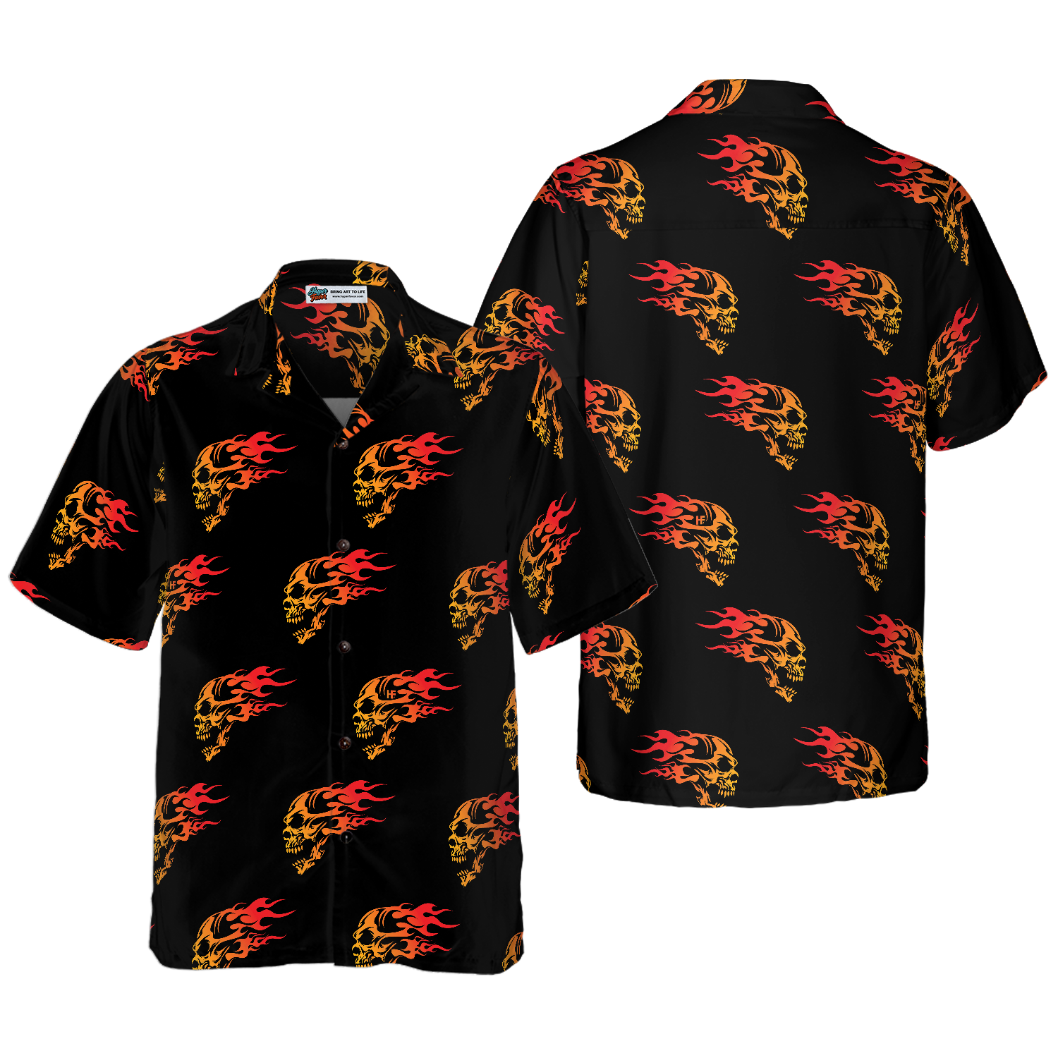 Flaming Angry Skull Hawaiian Shirt