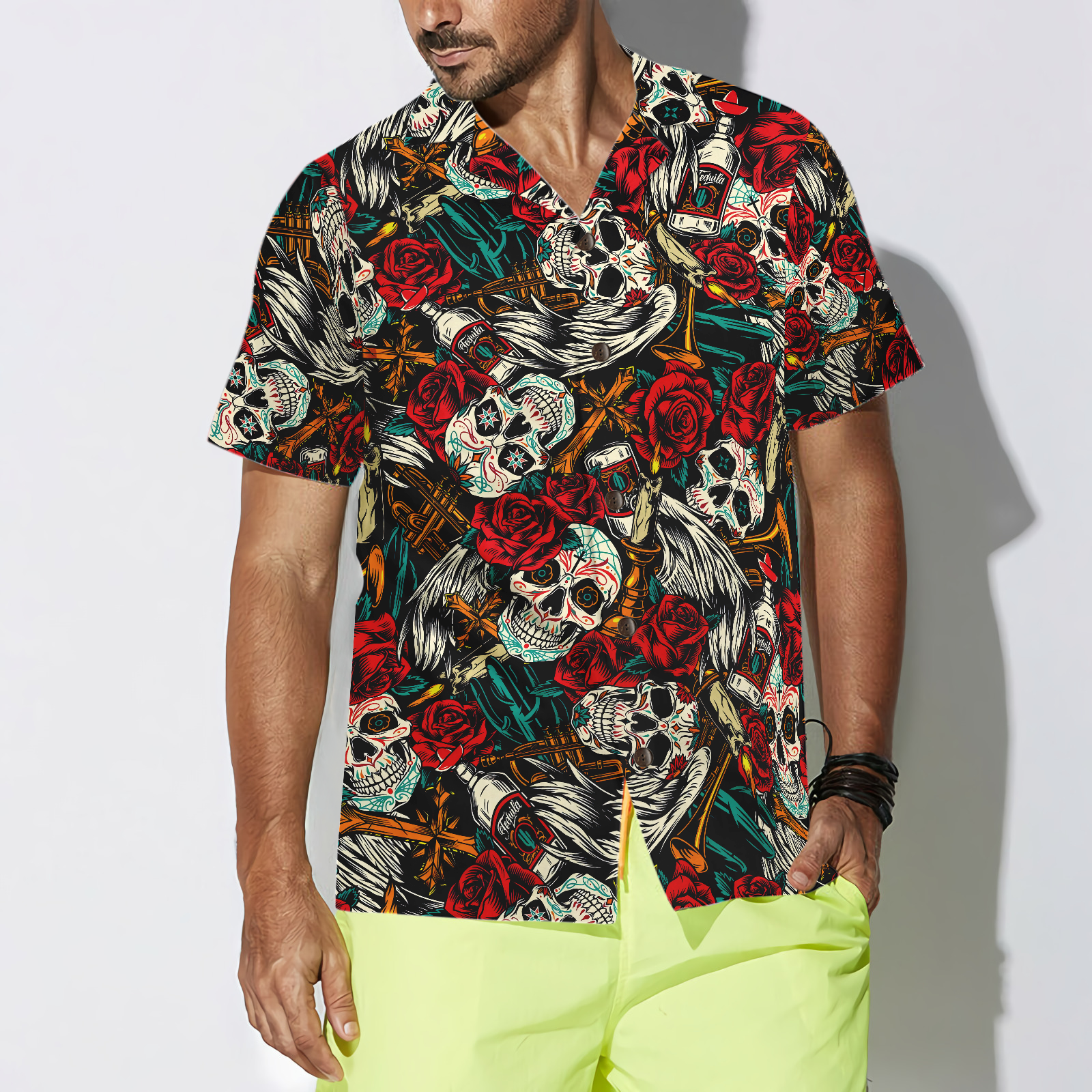 Day Of The Dead Skull Hawaiian Shirt, Best Skull Shirt For Men And Women