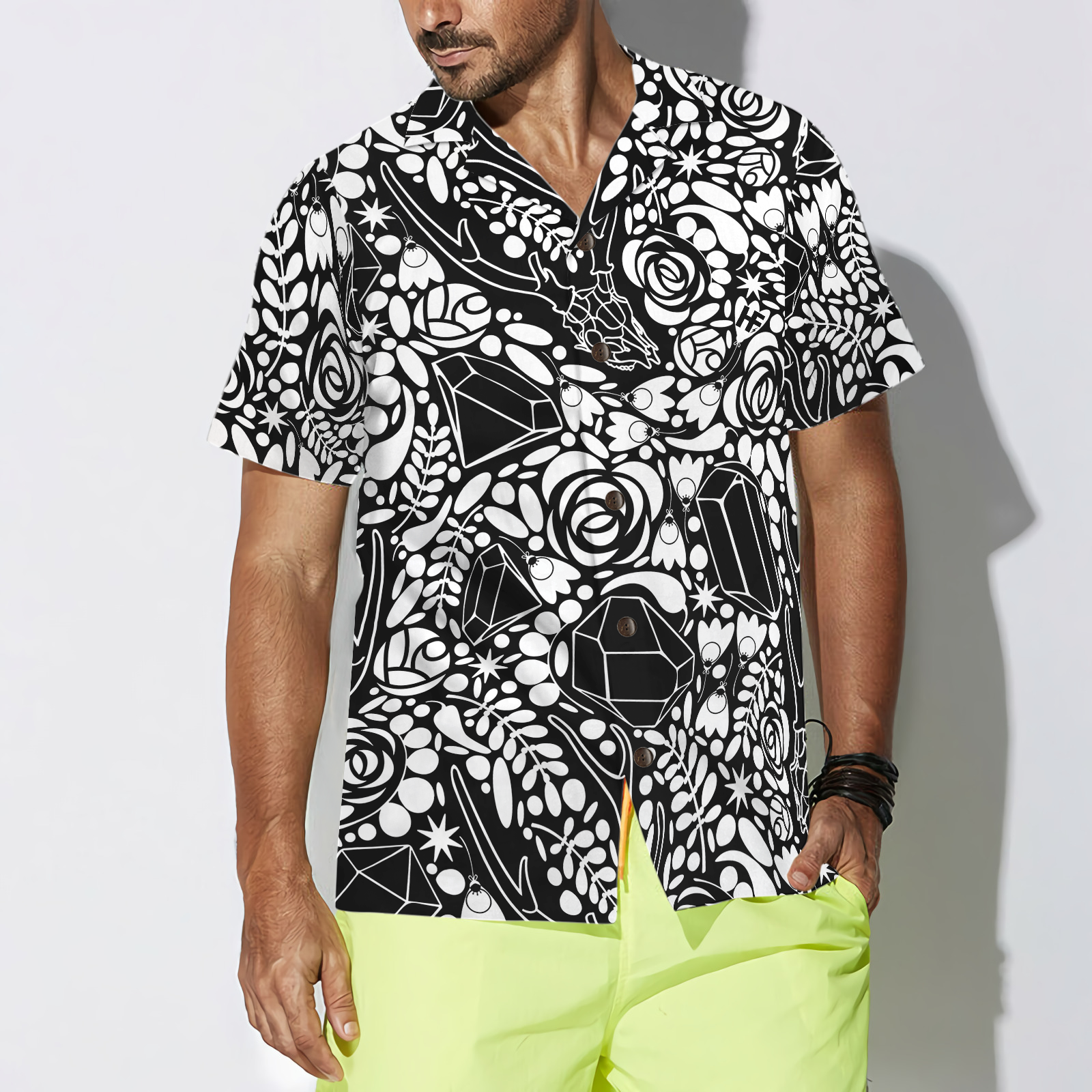 Deer Skull Crystal Seamless Pattern Hawaiian Shirt